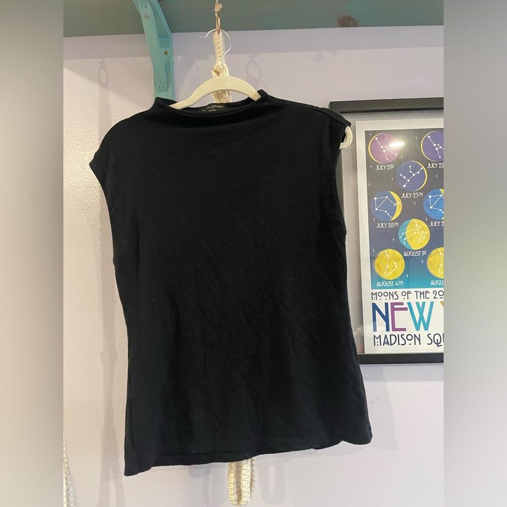 Banana Republic Black Mockneck Tee